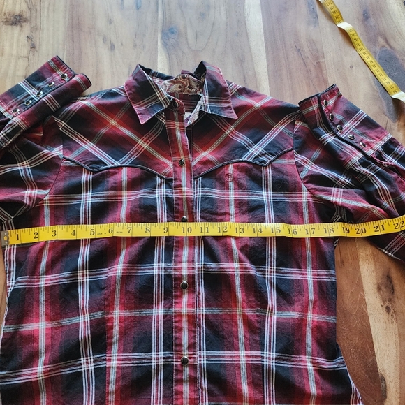 Roper long sleeve plaid western shirt,snap closure 100% cotton size M - Picture 10 of 13